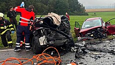 U nehody zasahovaly t�i pozemní posádky záchraná�� a vrtulník.