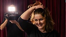 Nov� zvolená p�edsedkyn� SOCDEM Jana Malá�ová na sjezdu v Hradci Králové