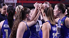 Basketbalistky LOH 2028 Chomutov ped zápasem na brnnské Rosnice