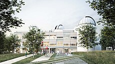 Zcela p�epracovaný ve�ejný prostor p�ed vstupem do hv�zdárny