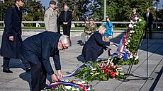 Ministryn obrany Jana ernochová bhem 80. výroí Karpatsko-dukelské operace....