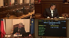Poslanec Hubert Lang /ANO/ prosí p�edsedajícího, aby domluvil koleg�m, kte�í se...
