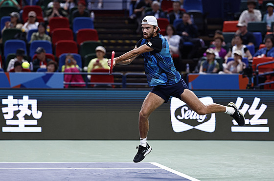 Tomá� Machá� b�hem semifinále na turnaji v �anghaji.