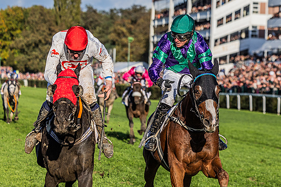 okej Jan Faltejsek s Godfreym (vlevo) a Jaroslav Myka se Sexy Lordem v cílové...