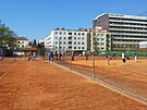 Tenisov kurty Tesly Brno u ulic Stedn, Rybnek a Stakova maj podle pln...