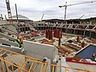 Hokejist� brn�nsk� Komety si vyrazili prohl�dnout stavbu nov� ar�ny, v n�...