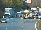 Nehoda se stala na 142. kilometru ve smru na Brno kousek ped kamerou...