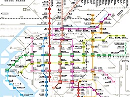 V té nejzákladnjí sestav má metro v Ósace osm linek a 123 stanic. Krapet...