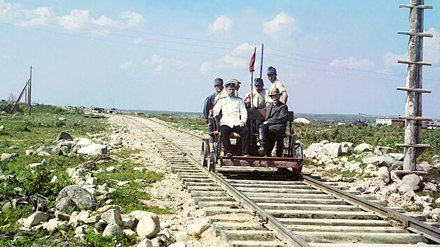 Drezna na irokorozchodn eleznici u Onskho jezera (1916)

