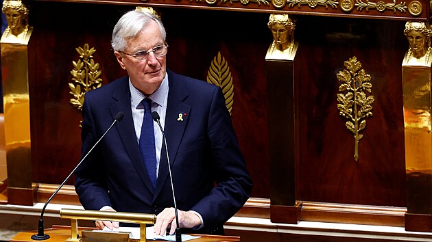 Michel Barnier na zased�n� N�rodn�ho shrom�d�n� (10. ��jna 2024)