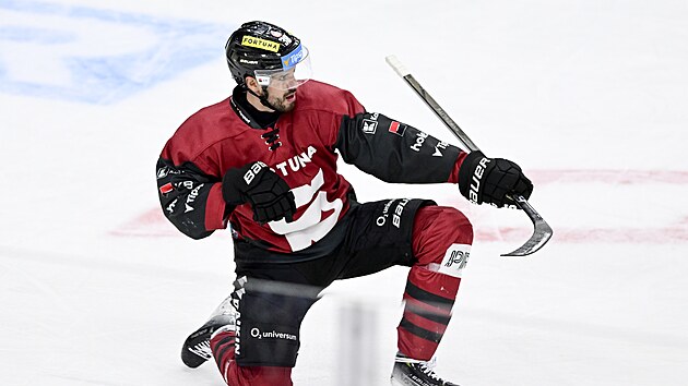 Tom Hyka ze Sparty se raduje z glu.