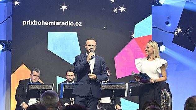 Gener�ln� �editel �esk�ho rozhlasu Ren� Zavoral b�hem z�v�re�n�ho ve�era 40. ro�n�ku festivalu Prix Bohemia Radio