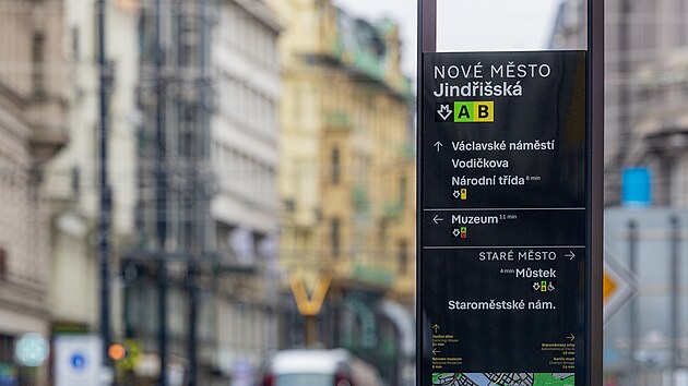 Prask integrovan doprava umstila v Jindisk ulici prvn obelisk novho orientanho systmu (18. jna 2024)