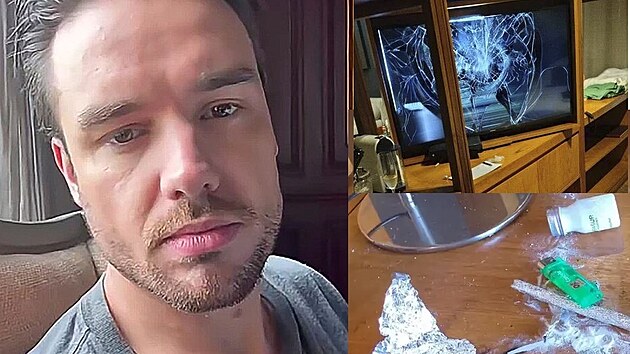 Liam Payne na jednom ze sv�ch posledn�ch sn�mk� z Argentiny a jeho zdevastovan� pokoj.