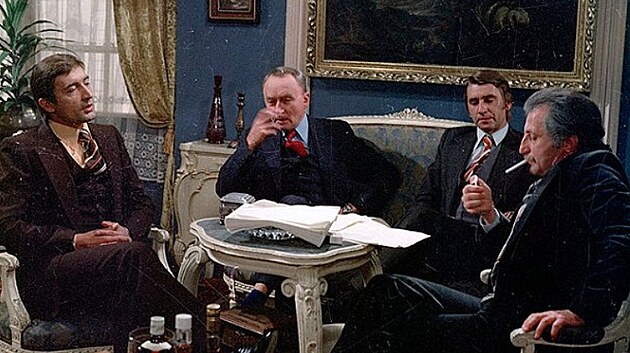 Michal Do�olomansk�, Ji�� Adam�ra, Ji�� Klem a Pavel Bobek v seri�lu In�en�rsk� odysea (1979)