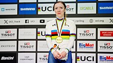 Britská dráhová cyklistka Anna Morrisová se zlatou medailí pro mistryni svta.
