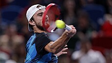 Tomá� Machá� b�hem semifinále na turnaji v �anghaji.