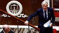 Michel Barnier na zasedání Národního shromá�d�ní (10. �íjna 2024)