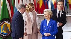 Petr Fiala, Giorgia Meloniová, Ursula von der Leyenová a Ulf Kristersson na...