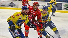 Momentka ze st�etnutí mezi P�erovem a Prost�jovem v p�erovské MEO Arén� ze...