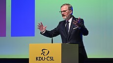 Premiér a p�edseda ODS Petr Fiala na sjezdu lidovc� v Olomouci