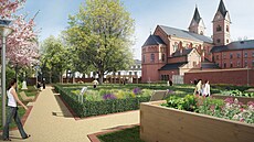 Podoba nového parku za psychiatrickým odd�lením Svitavské nemocnice.