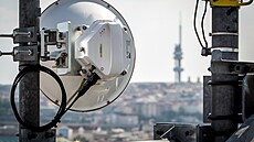 BSC Vodafonu na st�e�e Národního technického muzea v Praze