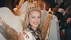 Monika �ídková v sout�i Miss Europe v roce 1995.