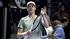 Jannik Sinner po výh�e nad Novakem Djokovi�em.