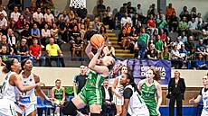 Momentka z utkání Clube Uniao Sportiva - KP Tany Brno (v zeleném).