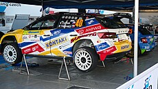 Servis v rámci technických p�ejímek na Barum Czech Rallye Zlín. Na snímku...