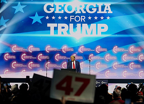 Donald Trump b�hem kampan� v Georgii (23. �íjna 2024)