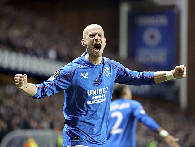 V�clav �ern� z Glasgow Rangers slav� g�l.