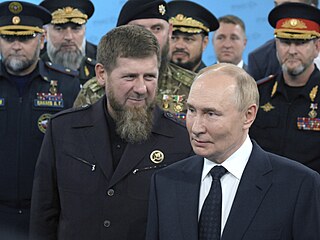 Ruský diktátor Vladimir Putin a vládce autonomního �e�enska Ramzan Kadyrov na...