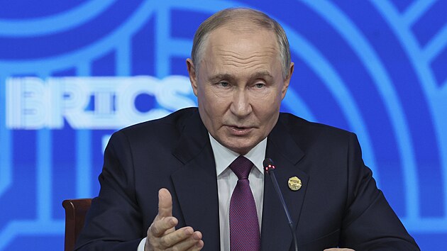 Rusk prezident Vladimir Putin na na summitu BRICS v rusk Kazani. (24. jna 2024)