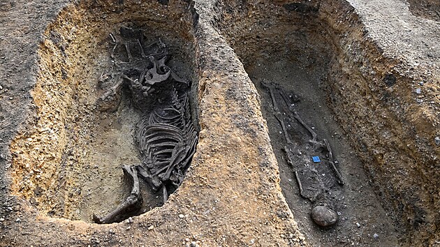 Stovku hrob kmene Langobard ze estho stolet naeho letopotu zkoum na rozshlm pohebiti nedaleko Plavy vzkumn tm Archeologickho stavu Akademie vd esk republiky.