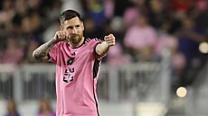 Lionel Messi z Interu Miami slaví gól v zápase s New England Revolution.