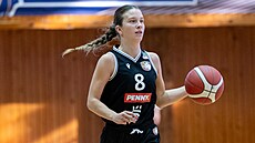 Elika ílová z Hradce Králové bhem zápasu s Chomutovem.