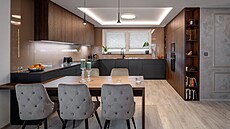 Kuchyskou linku vyrobili ve firm Kuchyn Kypr. Stny obloené lacobelem,...