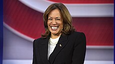 Kamala Harrisová bhem ivého rozhovoru CNN v Pensylvánii (23. íjna 2024)
