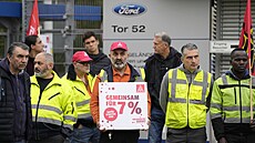 29. íjna 2024, Kolín nad Rýnem: Dlníci automobilky Ford na demonstraci....