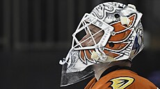 Branká Anaheimu Luká Dostál bhem utkání proti NY Rangers