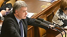 Ministr spravedlnosti Pavel Blaek pi jednání o státním rozpotu na rok 2005...