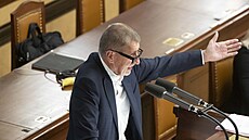 Pedseda ANO Andrej Babi pi projednávání návrhu státního rozpotu na pítí...