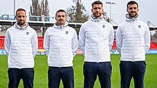 Nový realizaní tým Pardubic: hlavní kou David Stihavka (druhý zprava),...