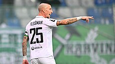 Kapitán Karviné Ji�í Flei�man b�hem utkání s Mladou Boleslaví.