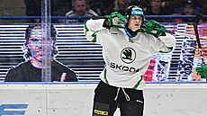 Alex Lintuniemi z Mladé Boleslavi a jeho gólová oslava.