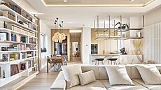 Penthouse po rekonstrukci tvo�í nádhern� prosv�tlený voln� propojený prostor.