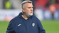 Pardubický kou Jií Saák bhem duelu s Baníkem Ostrava.