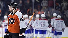 Joel Farabee z Philadelphia Flyers po poráce s Montreal Canadiens